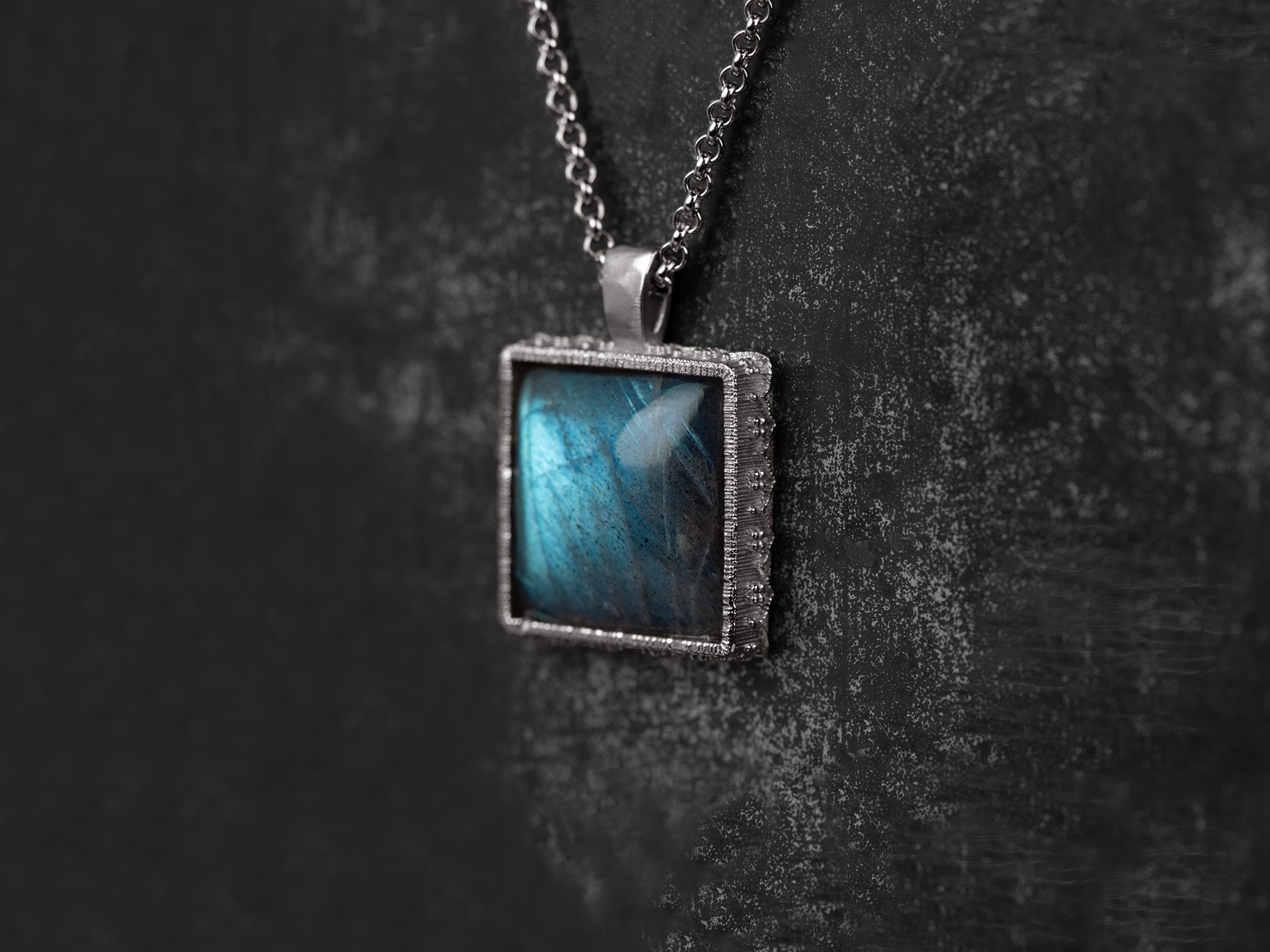 collier syracuse argent labradorite coussin