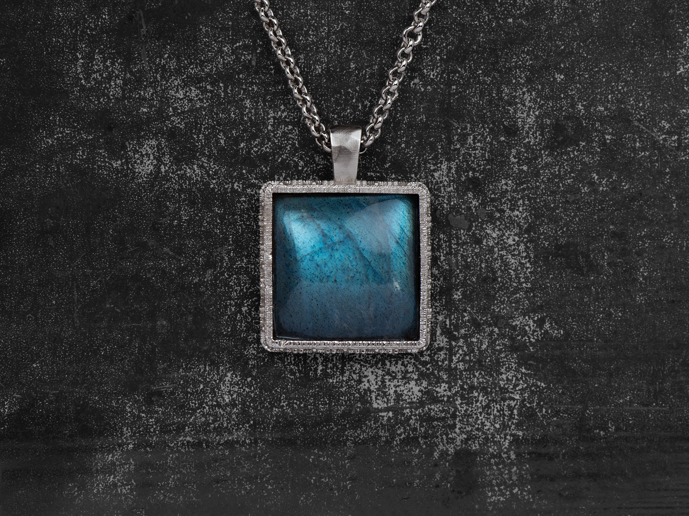 collier syracuse argent labradorite coussin