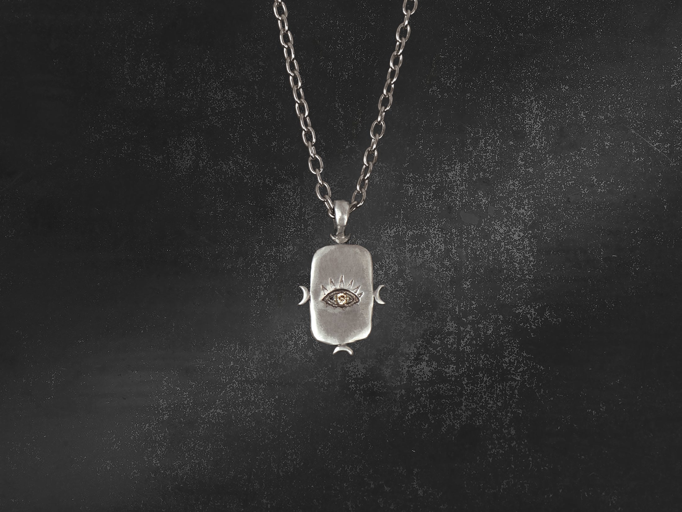 Collier Viviane diamant miel argent – bijou artisanal signé Emmanuelle Zysman