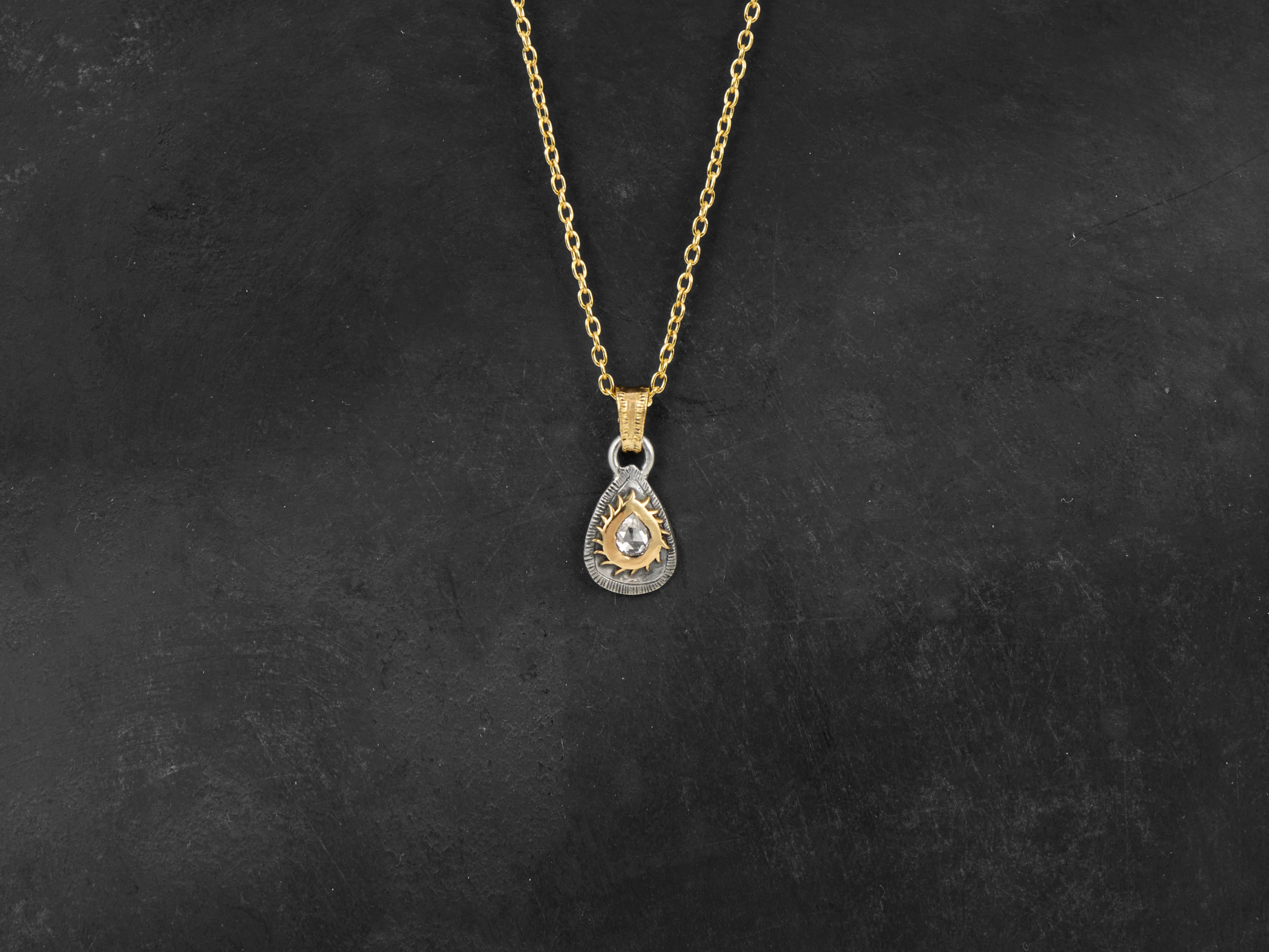 Pendentif solis lux poire soleil diamant