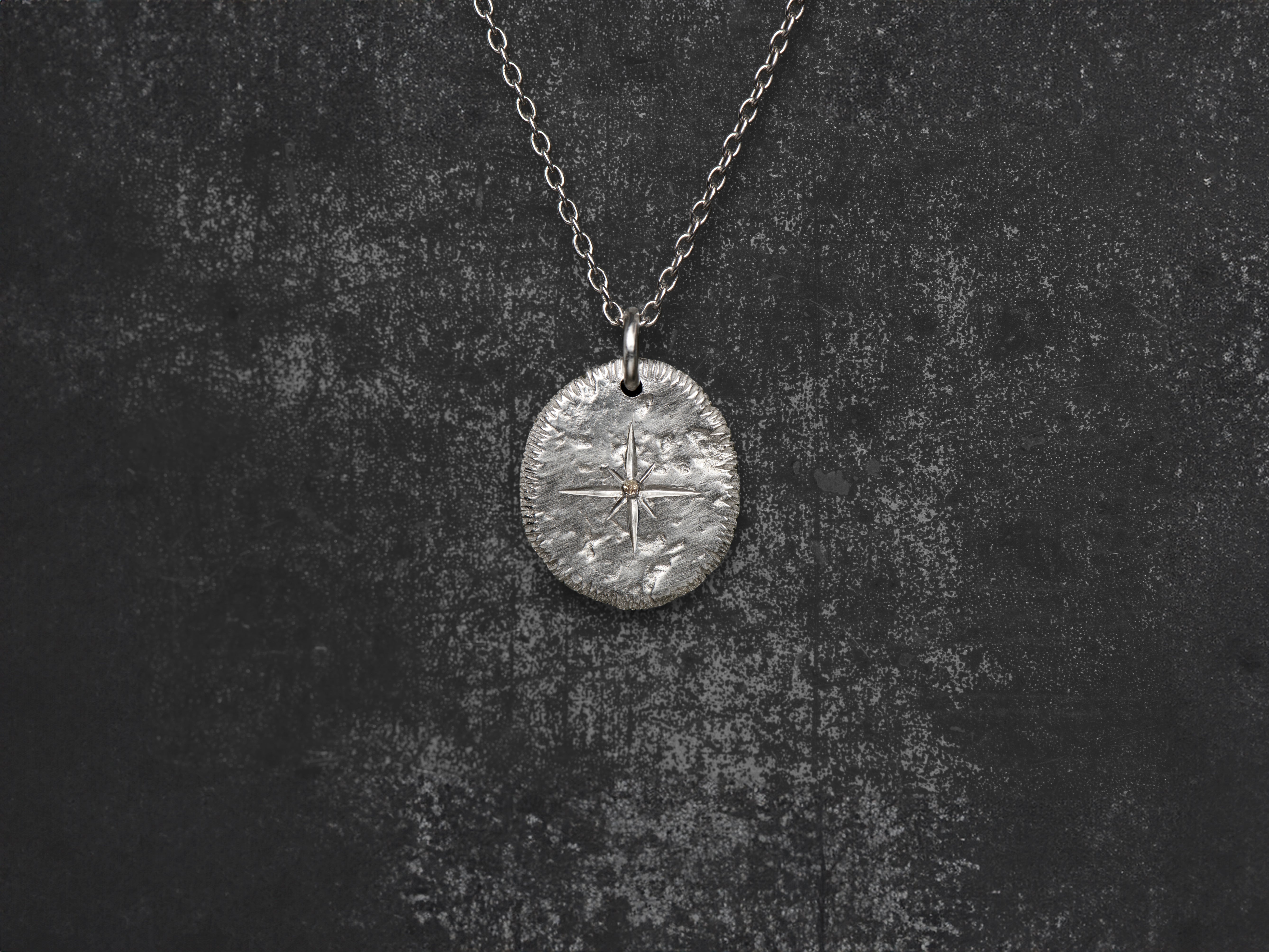Collier Blanche diamant champagne argent