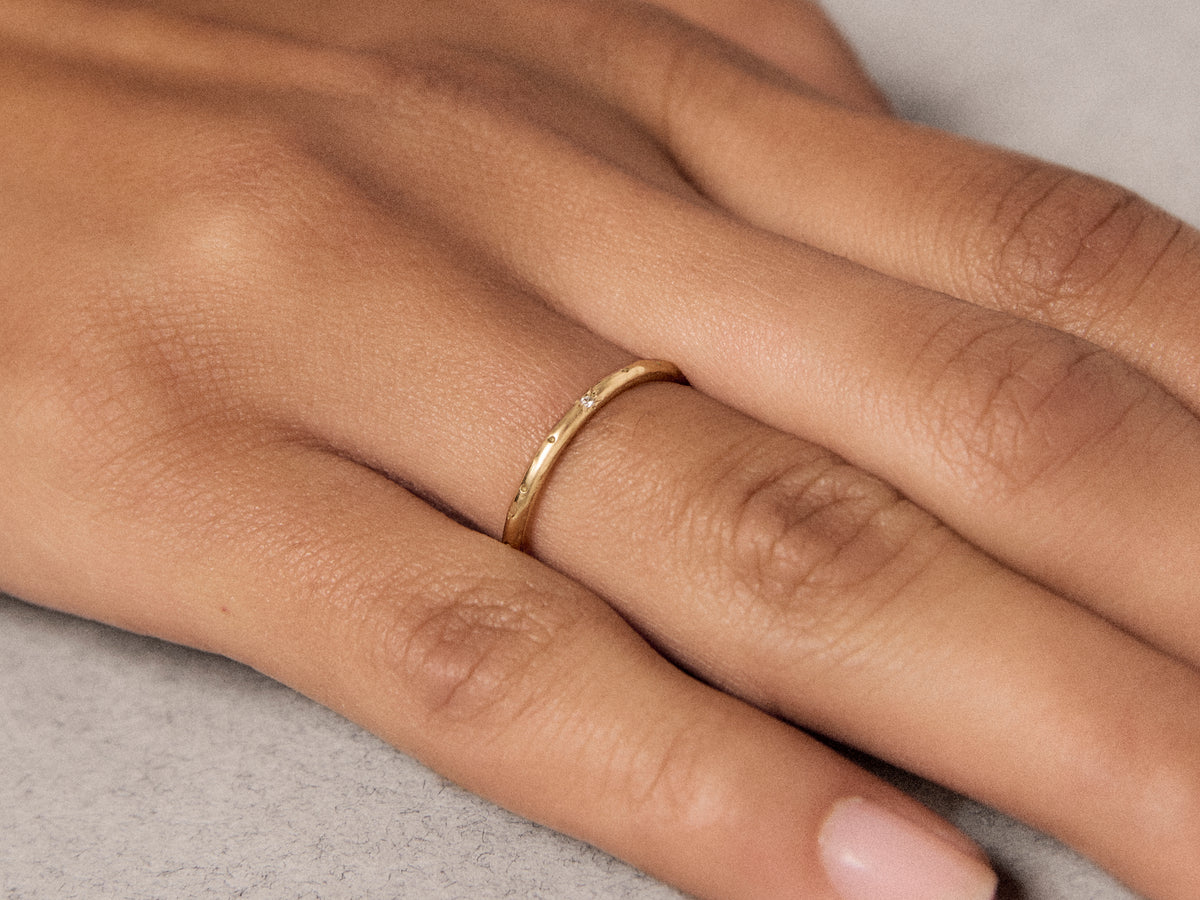 MARION RING 4 WHITE DIAMONDS YELLOW GOLD
