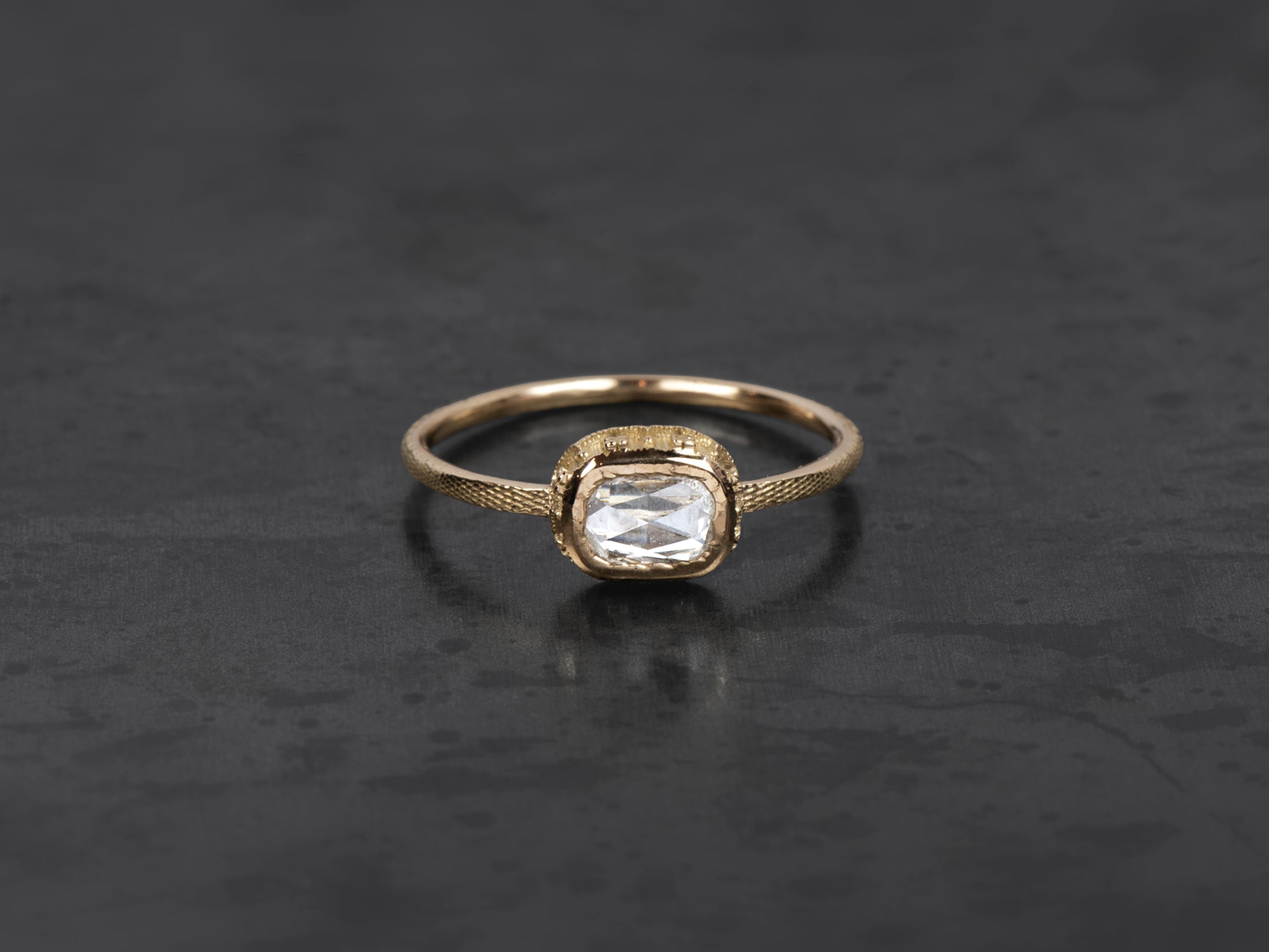Bague Syracuse diamant rosecut 0,32cts or jaune