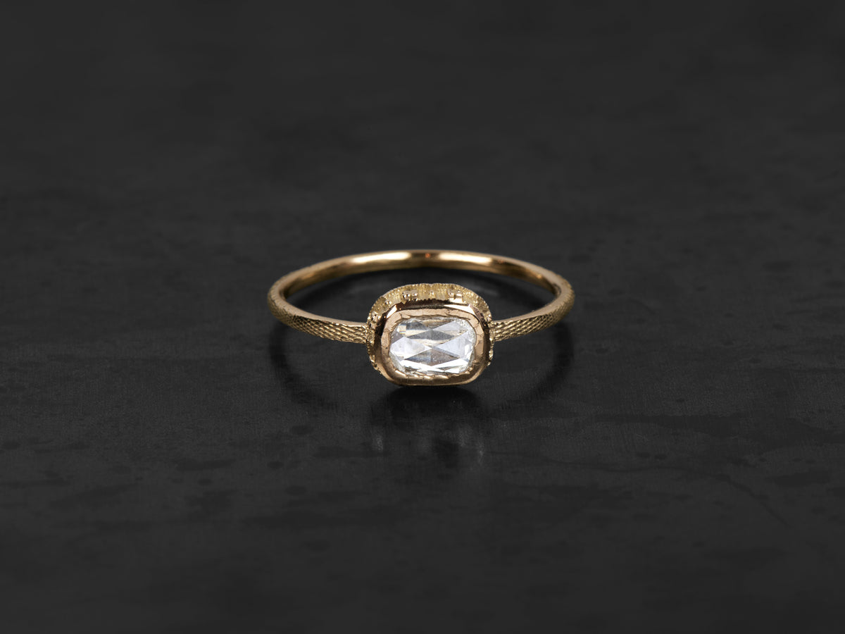 Syracuse ring rosecut diamond 0.32ct yellow gold