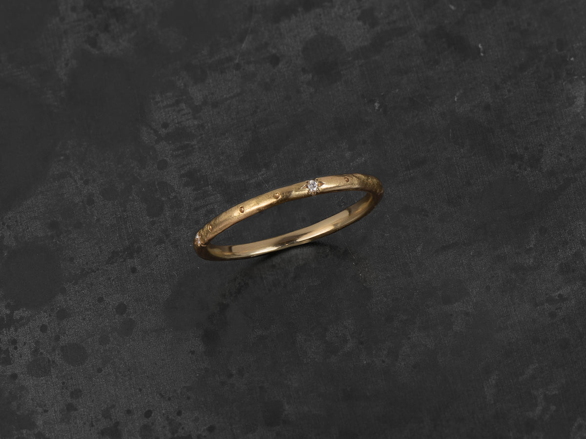 MARION RING 4 WHITE DIAMONDS YELLOW GOLD