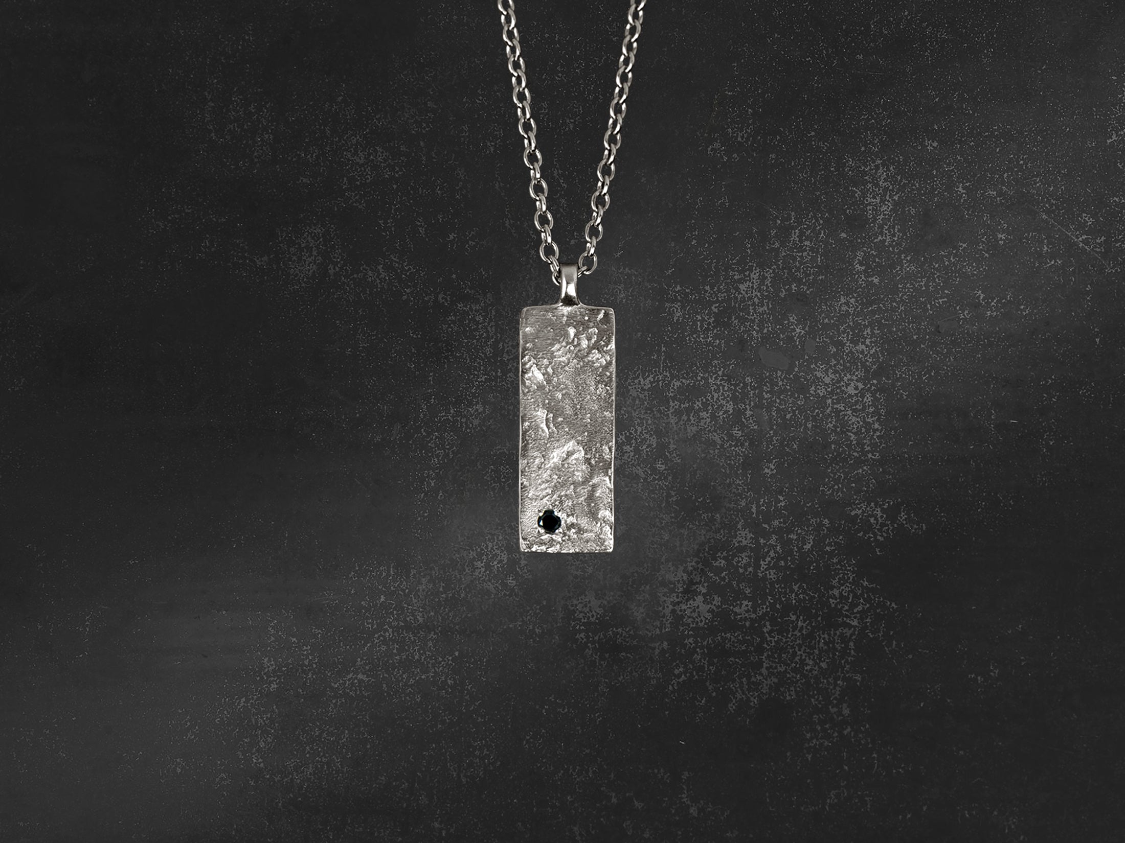Collier Gaby diamant noir argent
