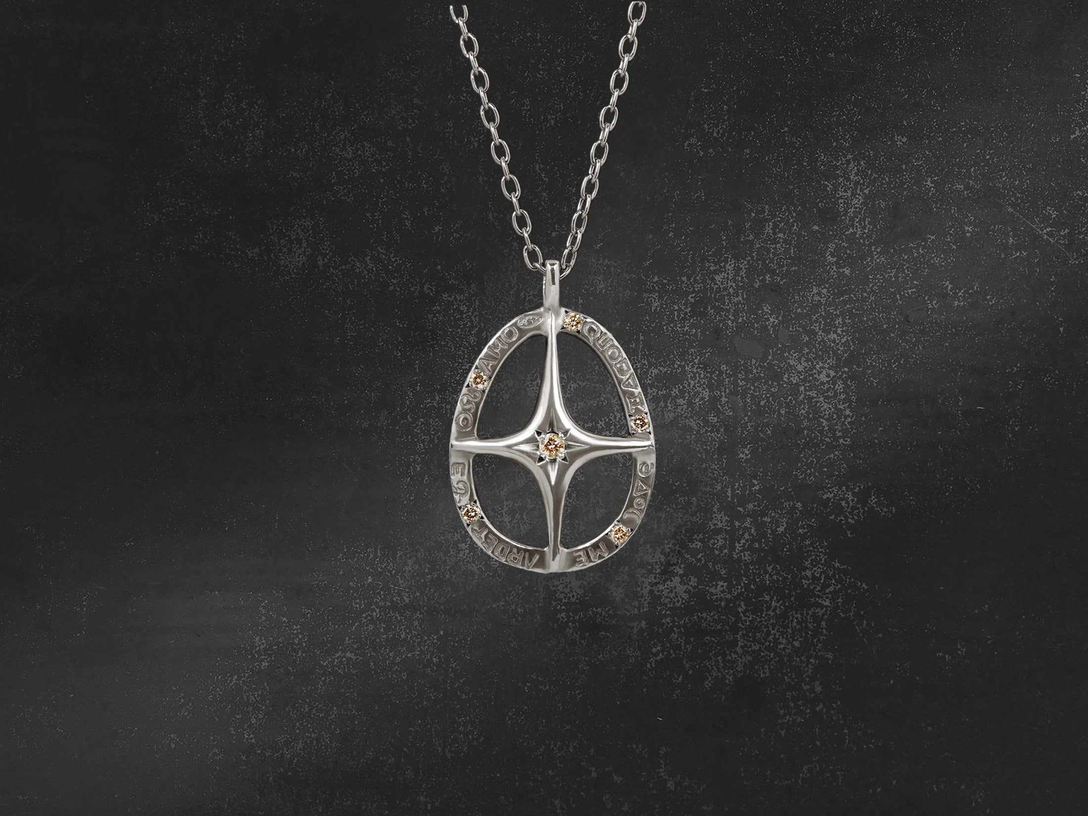 Collier Amo Quod diamants miel argent – bijou artisanal signé Emmanuelle Zysman