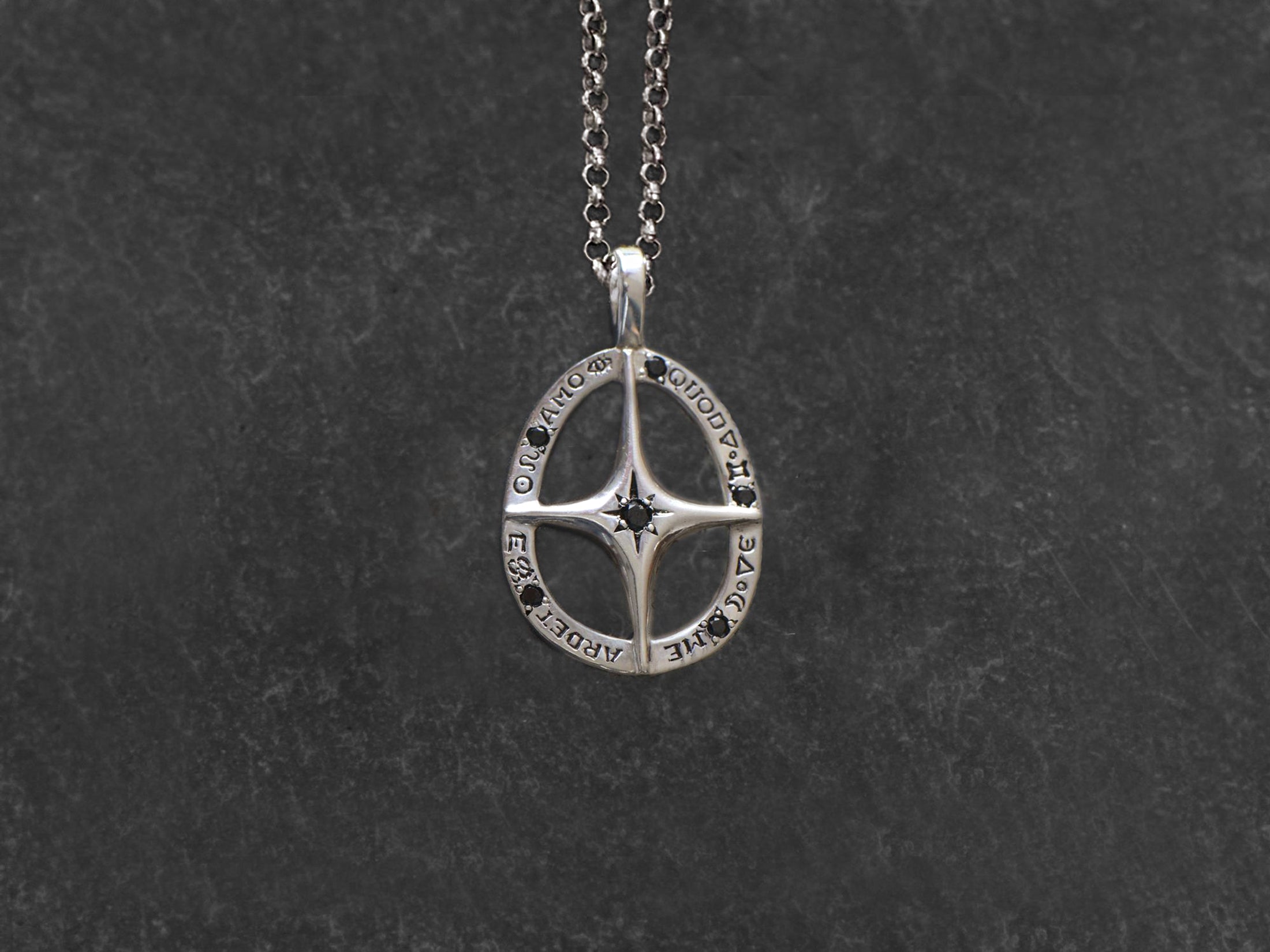 Collier Amo Quod diamant noir homme