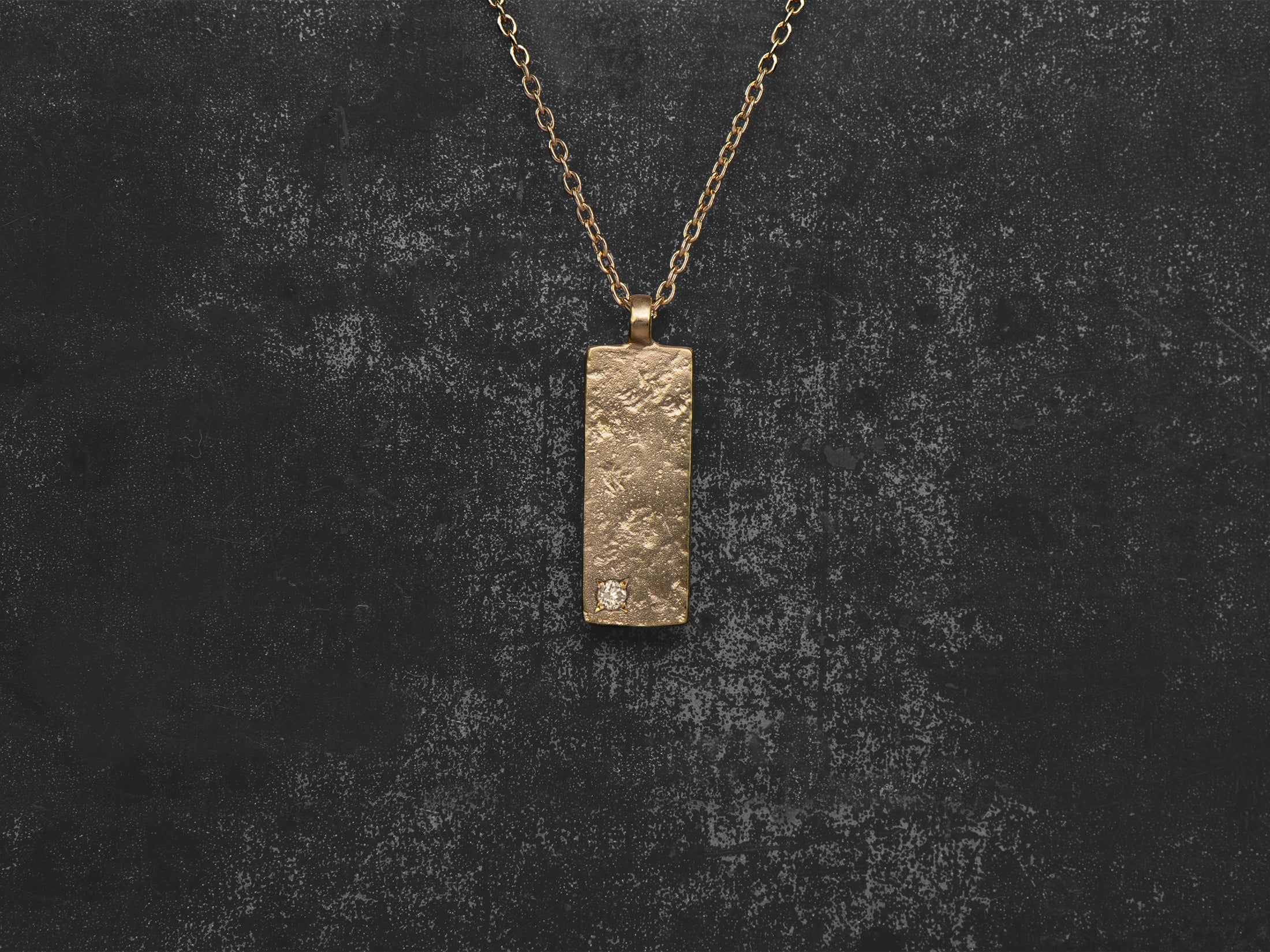 Collier Gaby diamant champagne plaqué or - Emmanuelle Zysman