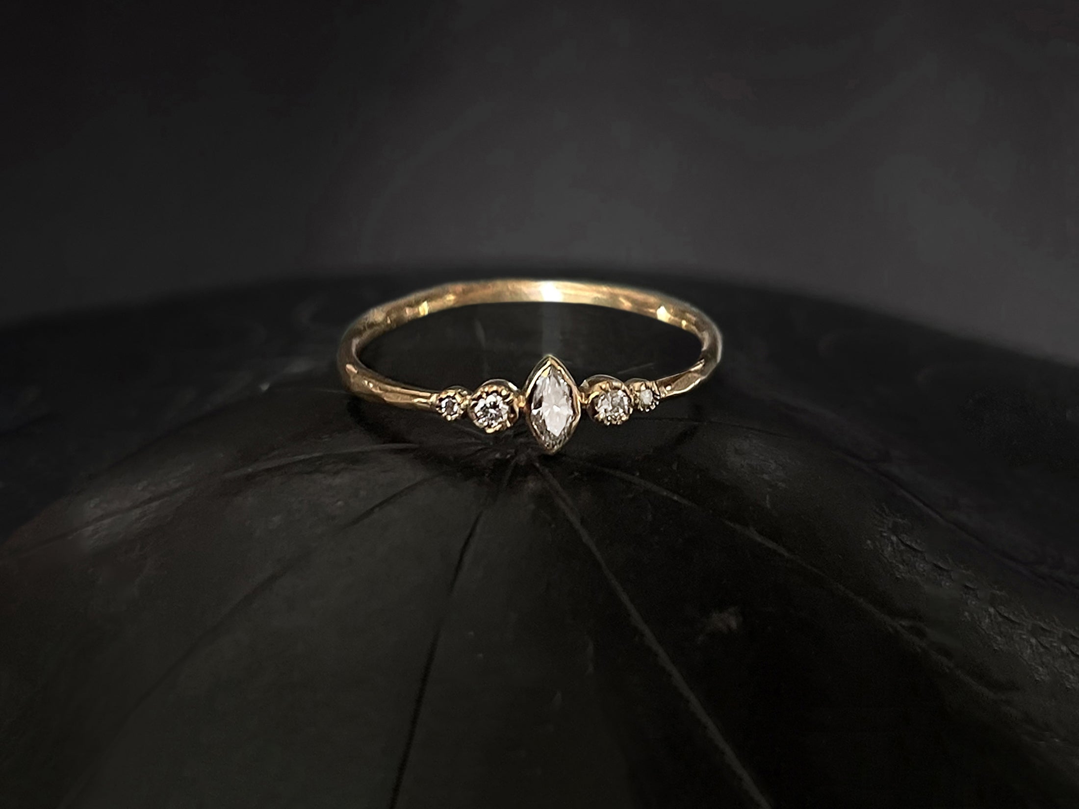 Sita Marquise yellow gold ring